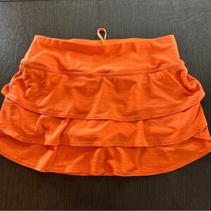 Athleta Swagger Tiered Skirt with Shorts Neon Orange Sz XS